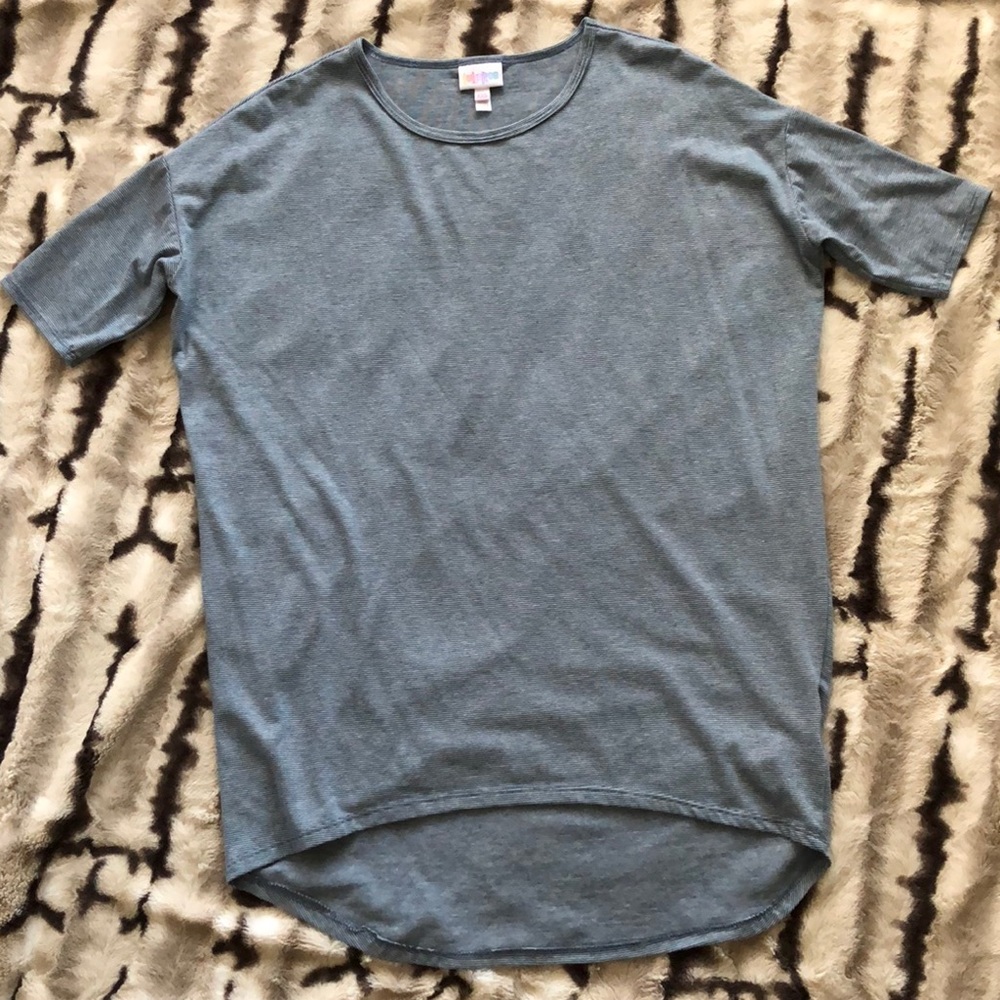Lularoe Blue Micro-stripe Irma Top